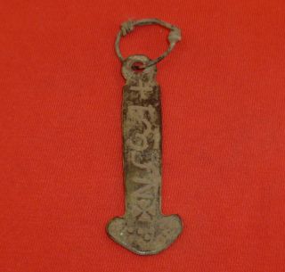 Viking Ancient Artifact Bronze Amulet / Pendant - Thor Hammer Circa 1000 - 1100 Ad photo