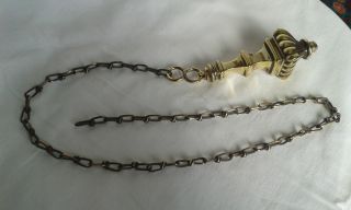 High Cistern / Toilet Flush - Pull Handle – With Brass Chain - C.  1890 photo