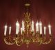 16 Light 2 Tiers Gold Bronze Mat Chandelier Vintage Lamp Antique Old Ancient Chandeliers, Fixtures, Sconces photo 4