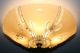 Antique Beige Glass Shade Light Semi Flush Fixture Ceiling Chandelier 1940s Chandeliers, Fixtures, Sconces photo 4