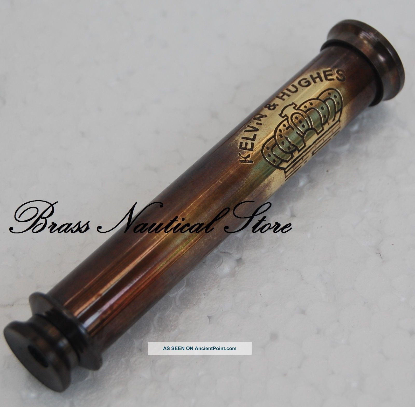 Antique Brass Telescope Marine Nautical Leather Pirate Spyglass Vintage Scope@ See more Nautical Leather Antique Brass Telescope Vinta... photo