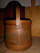 Primitive Firkin Wooden Bucket 3 Finger Band Antique Mustard Farmhouse Primitives photo 1