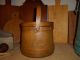 Primitive Firkin Wooden Bucket 3 Finger Band Antique Mustard Farmhouse Primitives photo 3