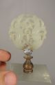 Antique Chinese Carved White Nephrite Jade Lamp Finial Phoenix Dragons Medallion Necklaces & Pendants photo 3
