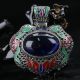 Tibetan Handwork Silver Cloisonne Inlay Zircon Pendant Necklaces & Pendants photo 1