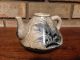 Rare Unique Antique Very Old Porcelain Pottery Ceramic Dragon Fly Teapot Blauw Teapots photo 1
