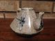 Rare Unique Antique Very Old Porcelain Pottery Ceramic Dragon Fly Teapot Blauw Teapots photo 4