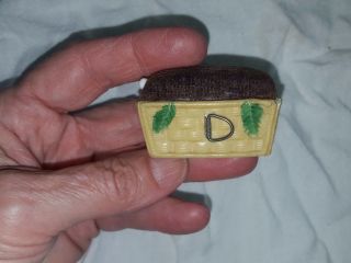 Antique Figural Basket Sewing Tape Measure Celluloid Plastic Germany German photo