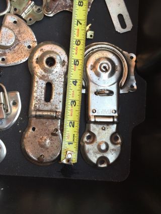 Vintage Trunk Metal Hardware Salvage Parts Steampunk Latches Long Lock Simpson photo