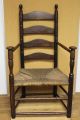 Very Rare Pilgrim 17th C Plymouth County,  Ma Ladder Back Mushroom Hand Armchair Primitives photo 1