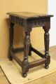 Very Rare 17th C Pilgrim Joint Stool In Oak Carved Aprons And Legs Primitives photo 6