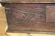 Rare Pilgrim Period 17th C Carved English Bible Box Or Desk Box In Old Surface Primitives photo 4