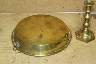 A Wonderful Early 18th C Brass Basin Or Cook Pot Hanger Tinned Interior photo