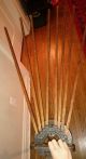 Vintage Wall Mount Wood 8 Arm Folding Clothes Drying Rack By American 34 
