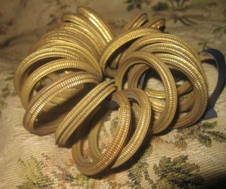 Antique French Chateau Ormolu Toleware Curtain Rings X 18 photo