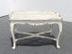 Vintage French Provincial White Cane Coffee Table Country Cottage Farmhouse Chic Post-1950 photo 2
