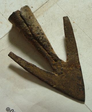Rare Ancient Roman Weapon Javelin Arrowhead Swallowtail Bolt Head Barbed Blade photo