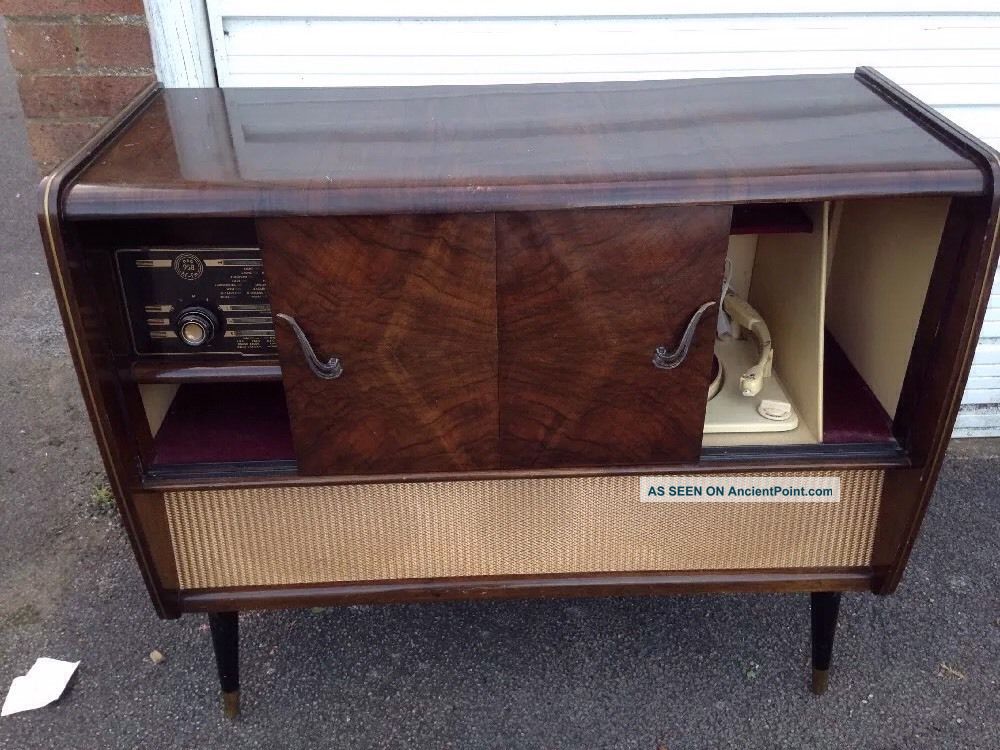 1950s Collaro Conquest Gramaphone Complete In Cupboard / Record Player Radio 1900-1950 photo