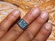 Vintage Ethnic Regional Tribal Men - Woman Turquoise Ring Islam Stamp Engraved Islamic photo 3