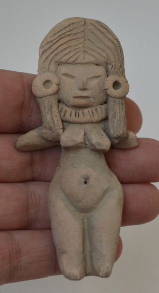 Pre Colombian Mexico Pottery Figurine Columbian Female Teotihuacan Figure Idol photo