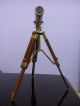 Antique Brass Telescope With Wooden Tripod Stand Nautical Collectible Desk Decor Telescopes photo 2