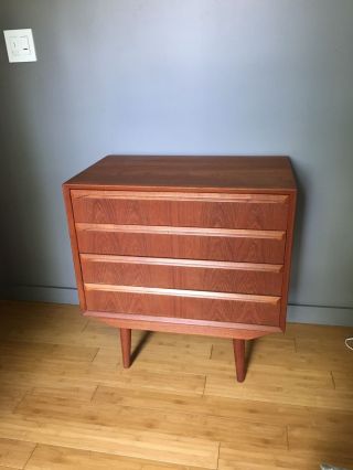 Mid - Century Modern Danish Teak Four Drawer Lowboy Dresser photo