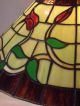 Large Art Crafts Mission Stained Lead Glass Slag Lamp Shade Only Vtg Antique Lamps photo 2