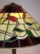 Large Art Crafts Mission Stained Lead Glass Slag Lamp Shade Only Vtg Antique Lamps photo 3