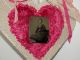 Antique Valentine Pink Velvet Heart Pincushion Decoration Handmade Embroidery Pin Cushions photo 4