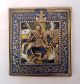 Russia Orthodox Bronze Icon Great Martyr St.  George And The Dragon.  19th Century. Roman photo 1