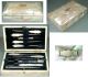 Antique Mother Of Pearl Cased Sewing Box W/ Tools & Sterling Thimble C1830s Other Antique Sewing photo 1