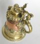 18th Century Gilt Brass Tankard With Dragon And Grotesque Dolphin Handle Cherub Metalware photo 9