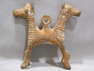 Ancient Luristan Early Iron Age Horse Cheek Piece 1000bc Animal Sculpture Figure photo