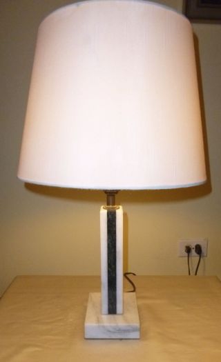 Striking Elegant Vermont Marble Company Modernist Marble Table Lamp photo