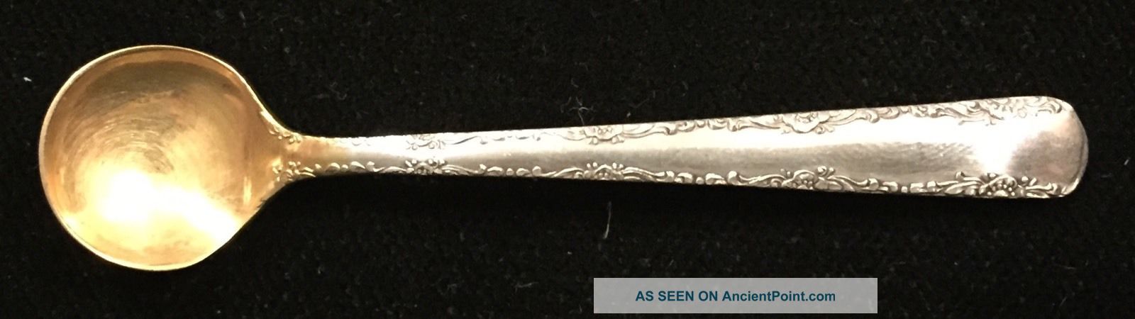 Sterling Silver Flatware - Gorham Camellia Salt Spoon Gold Washed Flatware & Silverware photo