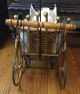 Antique Victorian Baby Doll Carriage Buggy,  Wicker,  Parasol W/ Ashton Drake Doll Baby Carriages & Buggies photo 10