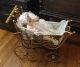Antique Victorian Baby Doll Carriage Buggy,  Wicker,  Parasol W/ Ashton Drake Doll Baby Carriages & Buggies photo 3