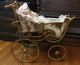 Antique Victorian Baby Doll Carriage Buggy,  Wicker,  Parasol W/ Ashton Drake Doll Baby Carriages & Buggies photo 5
