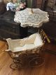 Antique Victorian Baby Doll Carriage Buggy,  Wicker,  Parasol W/ Ashton Drake Doll Baby Carriages & Buggies photo 7