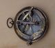 Antique Push Button Compass Sundial Compass Brass Old Victorian Nautical Decor Compasses photo 1