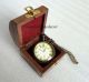Collectible Antique Finish Brass Replica Marine & Maritime Pocket Watch W Box Other Maritime Antiques photo 1