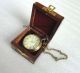 Collectible Antique Finish Brass Replica Marine & Maritime Pocket Watch W Box Other Maritime Antiques photo 2