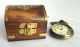 Collectible Antique Finish Brass Replica Marine & Maritime Pocket Watch W Box Other Maritime Antiques photo 3