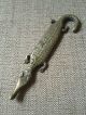 Rare Antique African Tribal Cast Bronze Ashanti Akan Gold Weight - Crocodile Other African Antiques photo 2