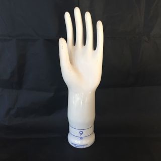 Vintage Large Porcelain Glove Form Vintage Ceramic White Hand Mold General 9 15 photo