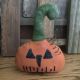 Primitive Grungy Halloween Owl Witch Hat Jack O Lantern Jol Shelf Sitter Ooak Primitives photo 1