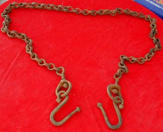 1800 ' S Antique Huge Wrought Chain With Hook photo