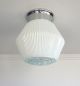 Vintage Mid Century Modern White And Clear Glass Ceiling Light Fixture Chandeliers, Fixtures, Sconces photo 6