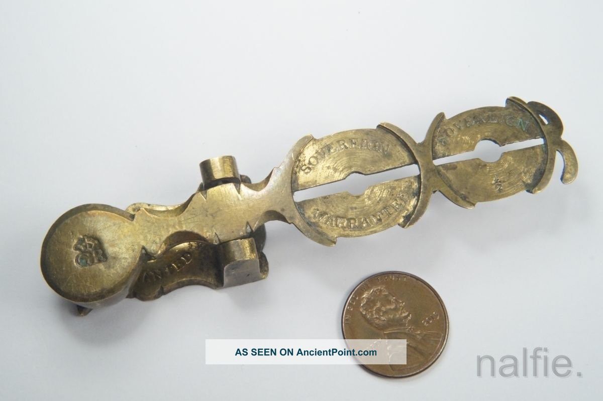 Antique English George Iv Full & Half Sovereign Coin Weight Balance Scales Scales photo