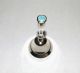 Antique Webster Sterling Silver Dinner Servant Vtg Blue Guilloche Enamel Bell Other Antique Sterling Silver photo 2